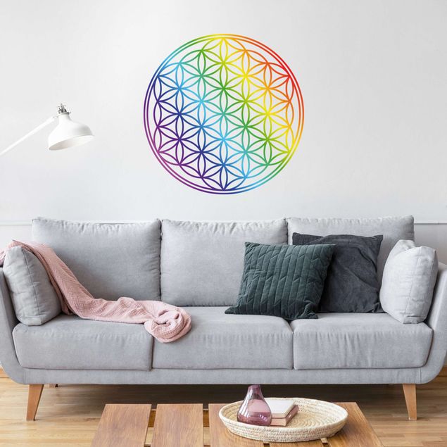 adesivos de parede Flower of life rainbow color