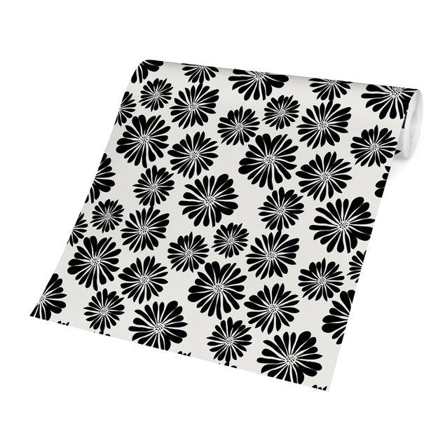 Fototapeter svart Flower Pattern Hawaii In Black