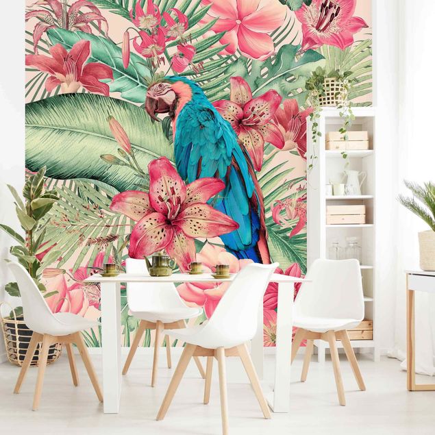 Tapeter modernt Floral Paradise Tropical Parrot