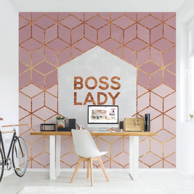 Mönstertapet Boss Lady Hexagons Pink