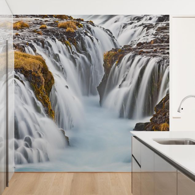 Tapeter modernt Brúarfoss Waterfall In Iceland
