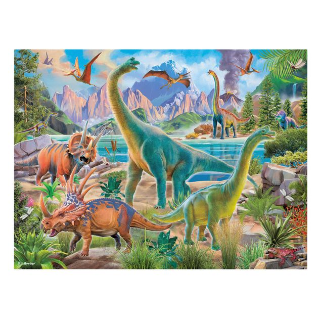 Tavlor djur Brachiosaurus And Tricaterops