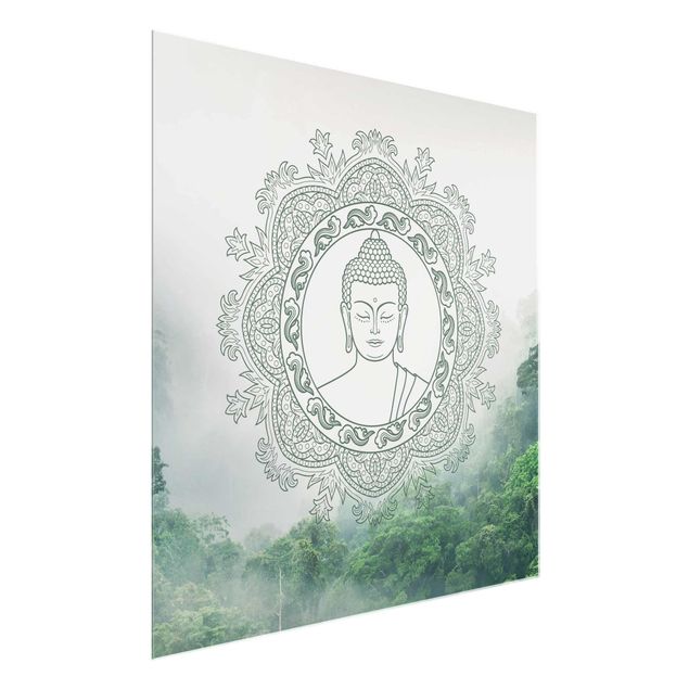 Tavlor bergen Buddha Mandala In Fog