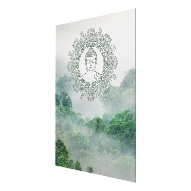 Tavlor arkitektur och skyline Buddha Mandala In Fog