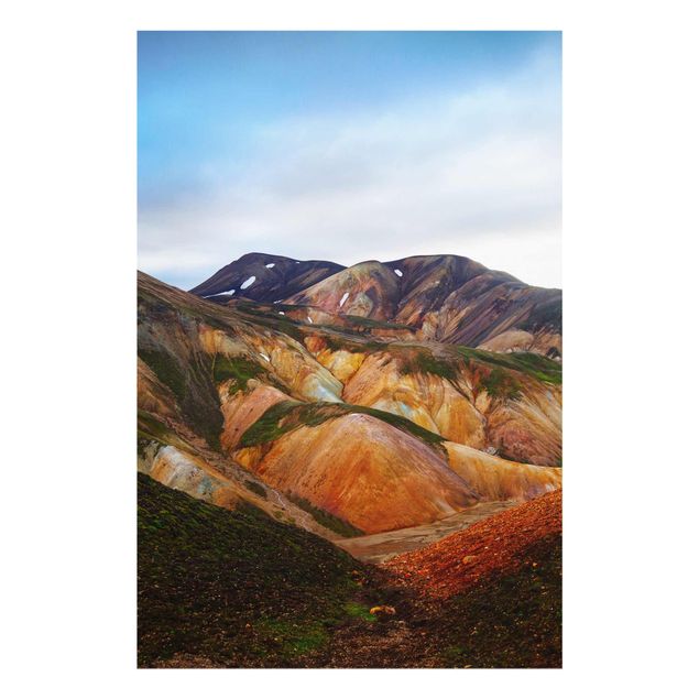 Glastavlor landskap Colourful Mountains In Iceland