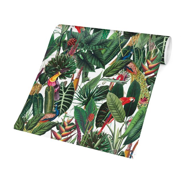 Tapeter modernt Colourful Tropical Rainforest Pattern