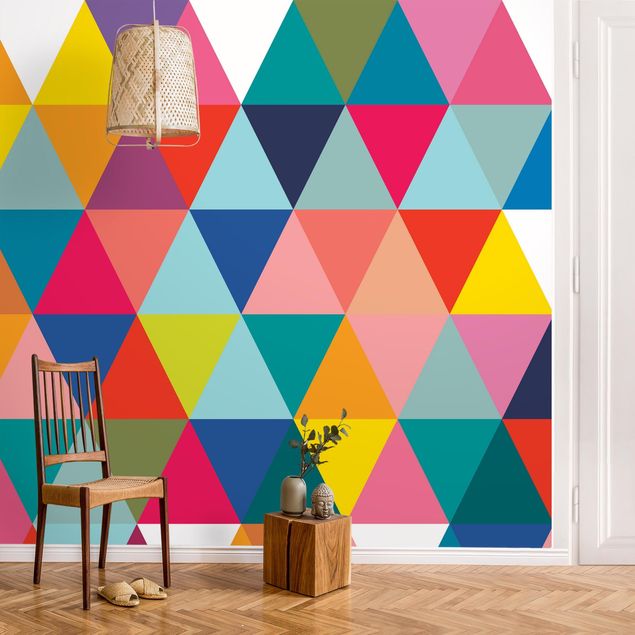Tapeter modernt Colourful Triangle Pattern