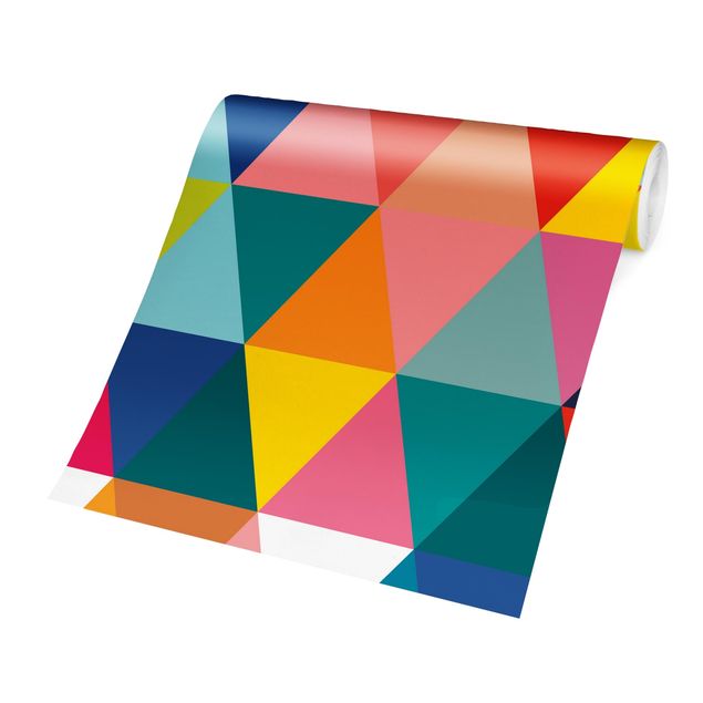 Tapeter Colourful Triangle Pattern