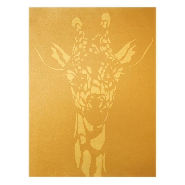 Canvastavlor Safari Animals - Portrait Giraffe Beige