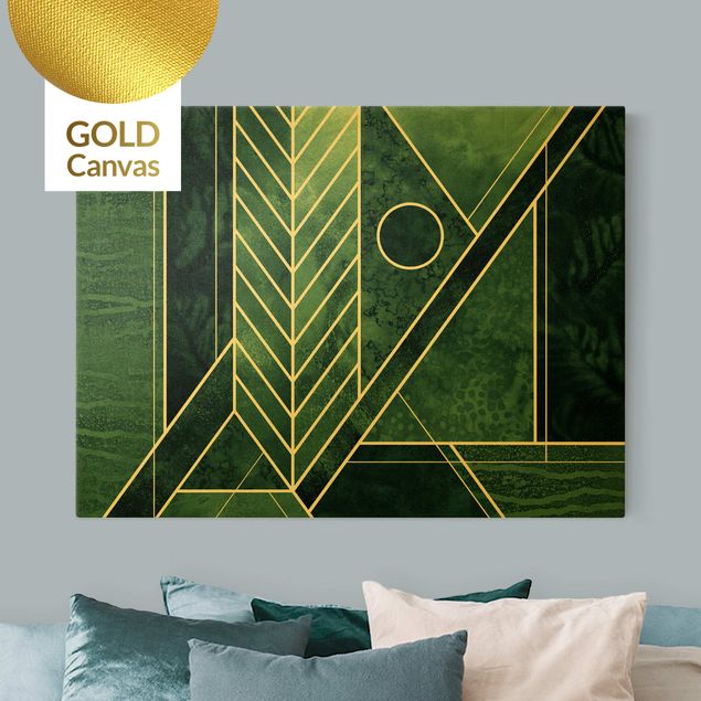 Tavlor konstutskrifter Golden Geometry - Emerald