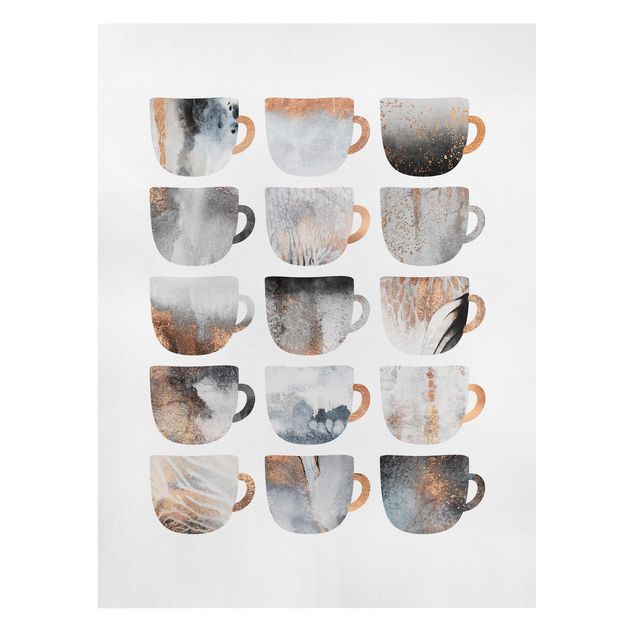 Tavlor konstutskrifter Grey Coffee Mugs With Gold