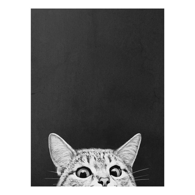 Glastavlor svart och vitt Illustration Cat Black And White Drawing