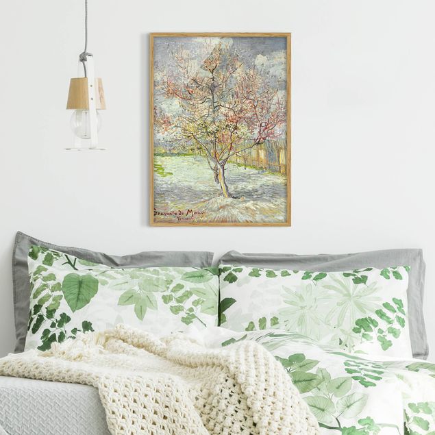 Tavlor med ram konstutskrifter Vincent van Gogh - Flowering Peach Trees