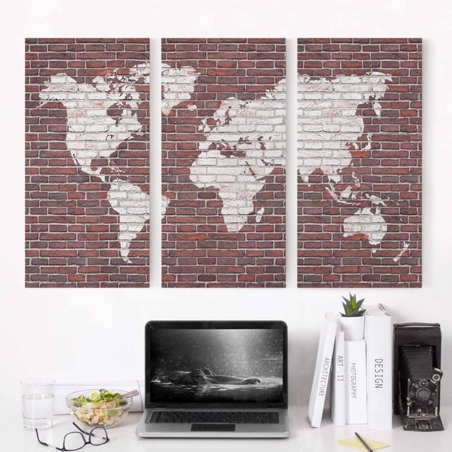 Kök dekoration Brick World Map