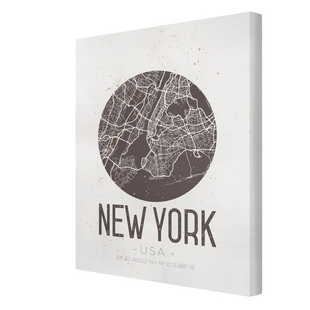 Tavlor världskartor New York City Map - Retro