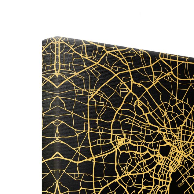 Tavlor svart Tokyo City Map - Classic Black