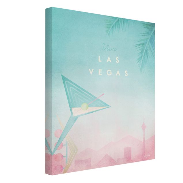 Canvastavlor konstutskrifter Travel Poster - Viva Las Vegas