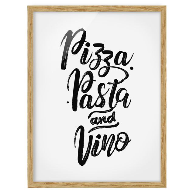 Tavlor ordspråk Pizza Pasta And Vino