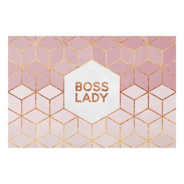 Tavlor konstutskrifter Boss Lady Hexagons Pink