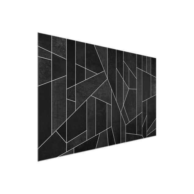 Glastavlor abstrakt Black And White Geometric Watercolour