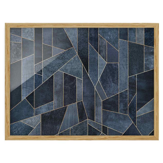 Tavlor konstutskrifter Blue Geometry Watercolour