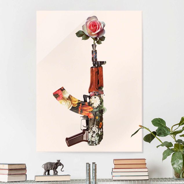Glas Magnetboard Weapon With Rose