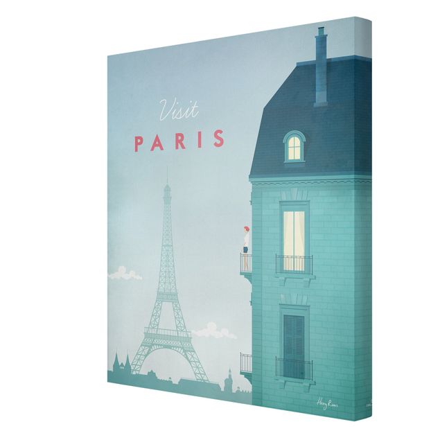 Canvastavlor konstutskrifter Travel Poster - Paris