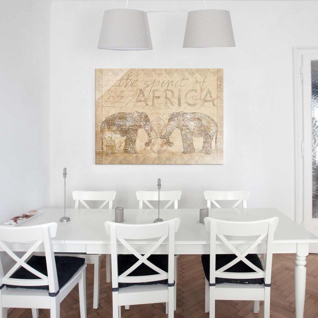 Tavlor elefanter Vintage Collage - Spirit Of Africa