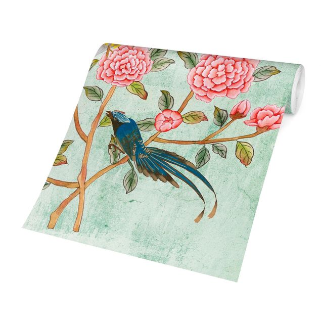 Tapeter modernt Chinoiserie Collage In Mint II