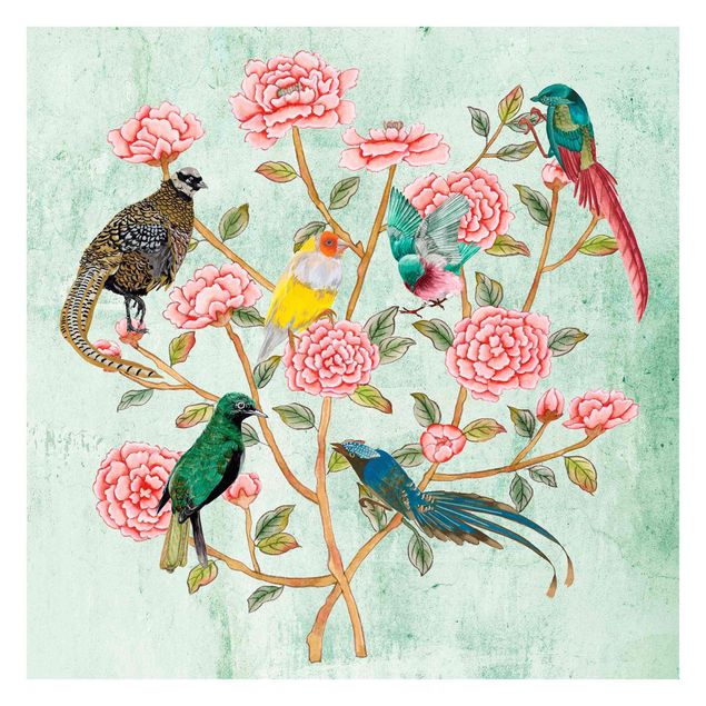 Tapeter vintage Chinoiserie Collage In Mint II