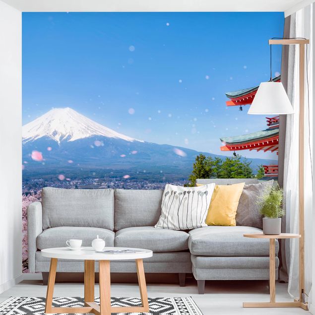 Fototapeter arkitektur och skyline Chureito Pagoda And Mt. Fuji
