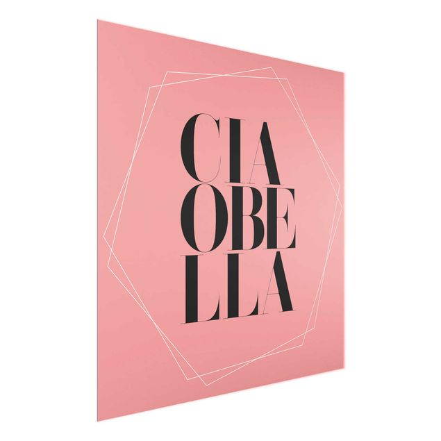 Tavlor modernt Ciao Bella In Hexagons Light Pink Backdrop