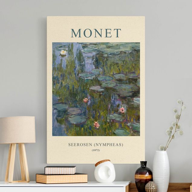 Canvastavlor rosor Claude Monet - Waterlilies (Nymphaeas) - Museum Edition