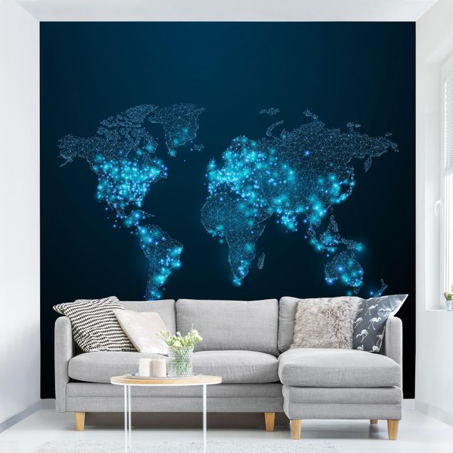 Fototapeter världskartor Connected World World Map