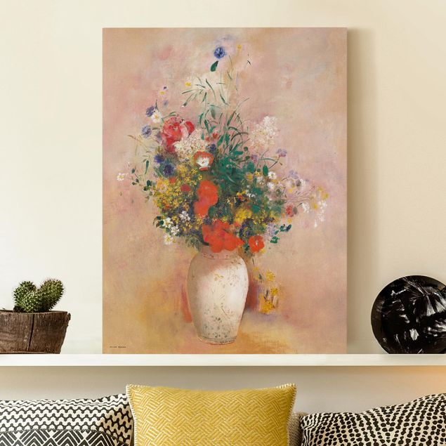 Kök dekoration Odilon Redon - Vase With Flowers (Rose-Colored Background)