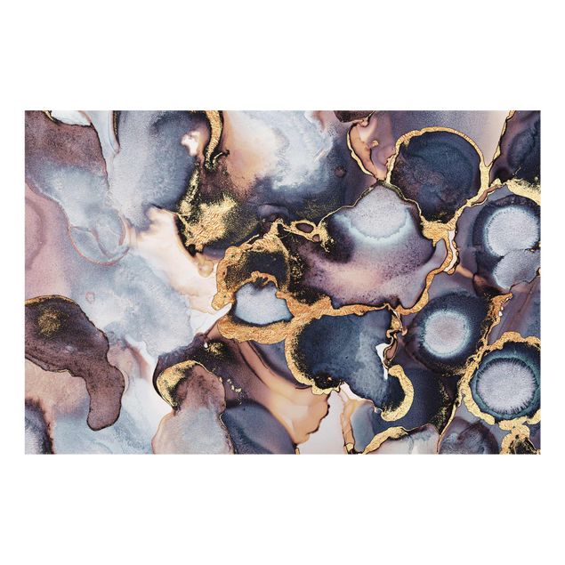 Tavlor mönster Marble Watercolour With Gold