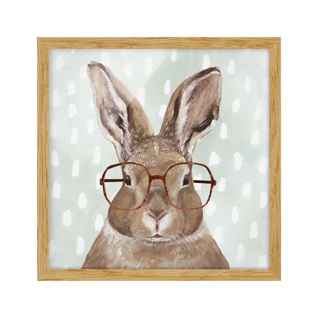 Tavlor djur Animals With Glasses - Rabbit