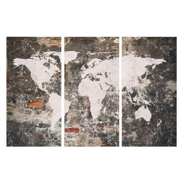 Canvastavlor världskartor Old Wall World Map