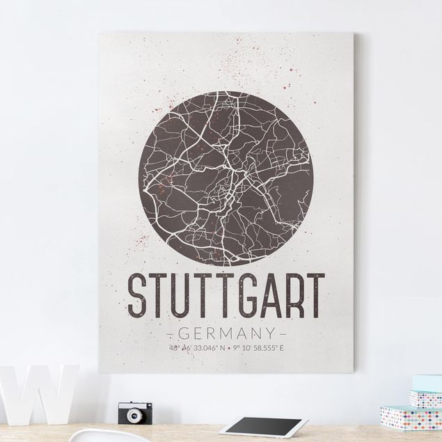 Kök dekoration Stuttgart City Map - Retro