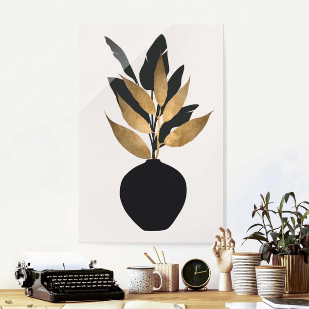 Kök dekoration Graphical Plant World - Gold And Black