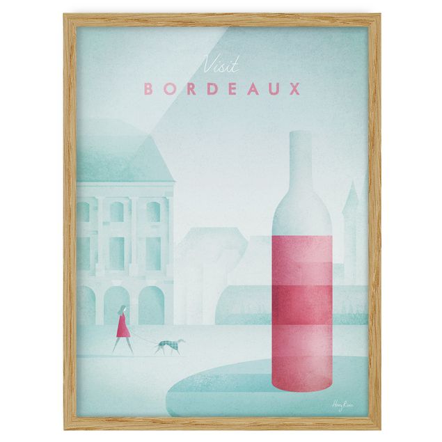 Tavlor med ram vintage Travel Poster - Bordeaux