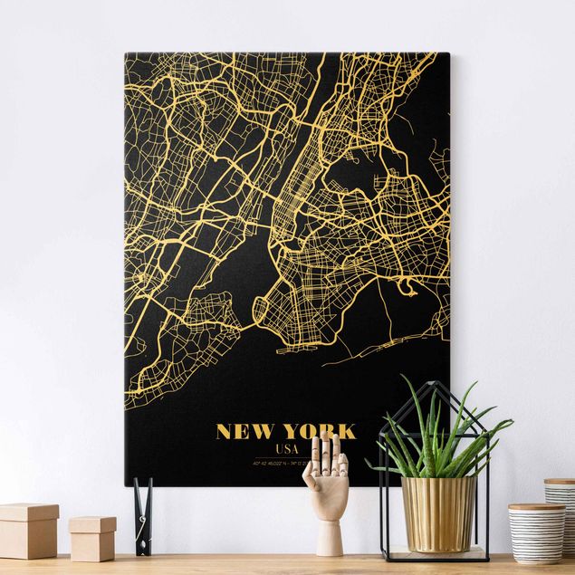 Kök dekoration New York City Map - Classic Black