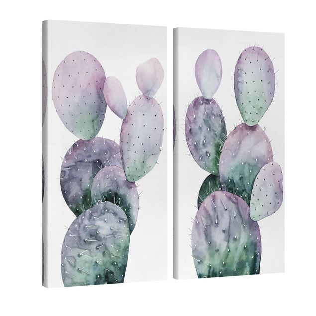 Tavlor blommor  Cactus In Purple Set I