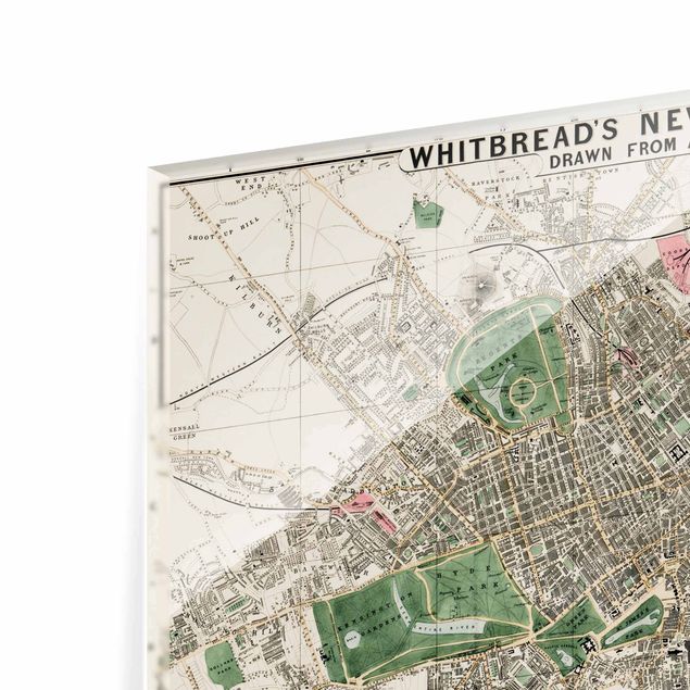 Glastavlor världskartor Vintage Map London