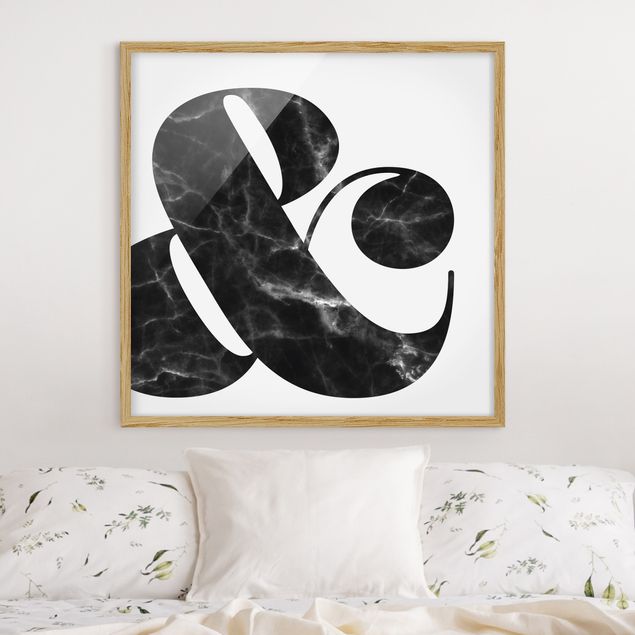 Tavlor med ram svart och vitt Ampersand Marble
