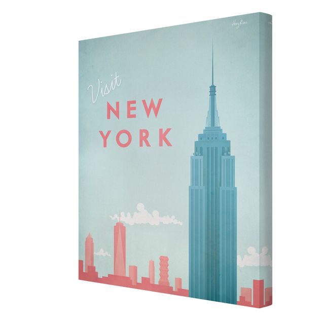 Canvastavlor konstutskrifter Travel Poster - New York