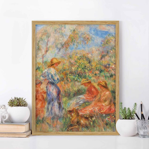 Konststilar Impressionism Auguste Renoir - Three Women and Child in a Landscape