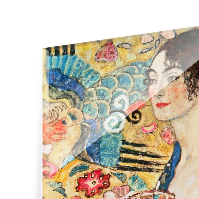 Tavlor porträtt Gustav Klimt - Lady With Fan