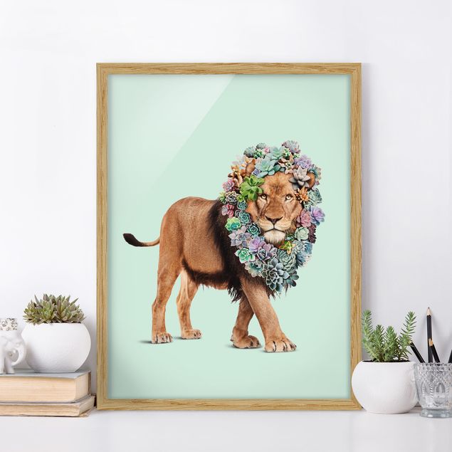 Kök dekoration Lion With Succulents