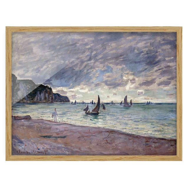 Konstutskrifter Claude Monet - Fishing Boats In Front Of The Beach And Cliffs Of Pourville